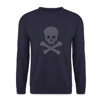 Skull Silver - Unisex Sweatshirt - navy - Front - Alina (178cm) & Michal (187cm)