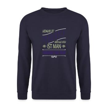lustige sprüche bday cool weihnachten backen - Unisex Pullover - Navy - Vorne - Alina (178cm) & Michal (187cm)