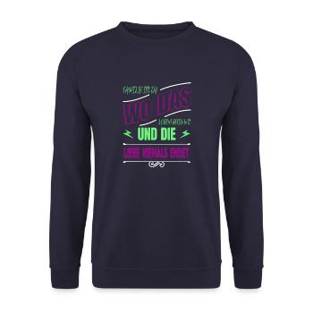 geek sprüche statement geschenkidee lustig - Sweat-shirt Unisexe - marine - Devant - Alina (178cm) & Michal (187cm)