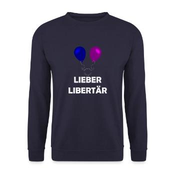 Lieber Libertär - Unisex Pullover - Navy - Vorne - Alina (178cm) & Michal (187cm)
