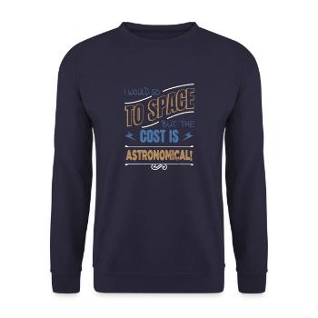 birthday gift space ship astrophysics night sky - Unisex Pullover - Navy - Vorne - Alina (178cm) & Michal (187cm)