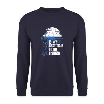 Its My Best Time To Go Fishing - Unisex Pullover - Navy - Vorne - Alina (178cm) & Michal (187cm)