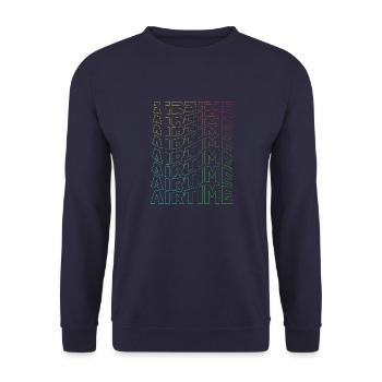 airtime textblock hollow wave rainbow - Unisex Sweatshirt - navy - Front - Alina (178cm) & Michal (187cm)
