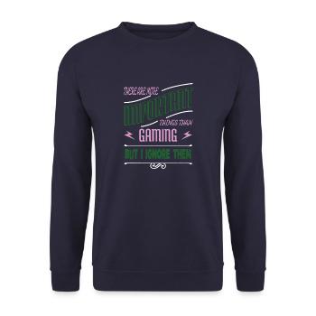 play the adventure zone gamer tshirt even left my - Unisex Sweatshirt - navy - Front - Alina (178cm) & Michal (187cm)