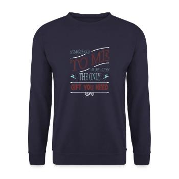 Bodybuilder Joke Christmas present awkward funny - Unisex Sweatshirt - navy - Front - Alina (178cm) & Michal (187cm)