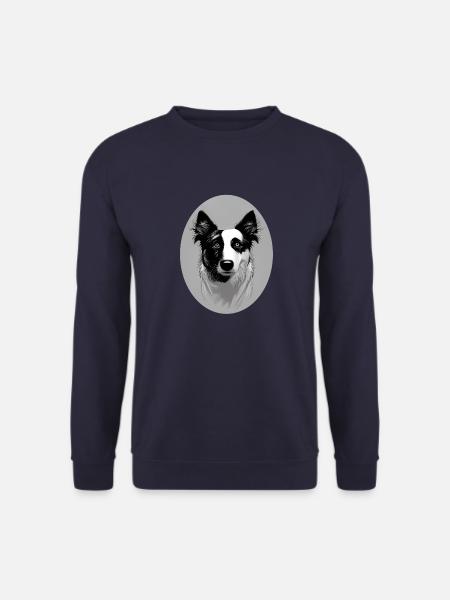 Border Collie black-white oval - Unisex Sweatshirt - navy