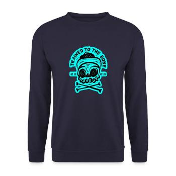 trained to the bone Bodybuilding Fitness blue - Unisex Sweatshirt - navy - Front - Alina (178cm) & Michal (187cm)