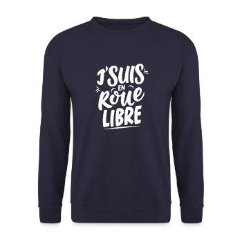 J'suis en roue libre - Sweat-shirt Unisexe - marine - Devant - Alina (178cm) & Michal (187cm)