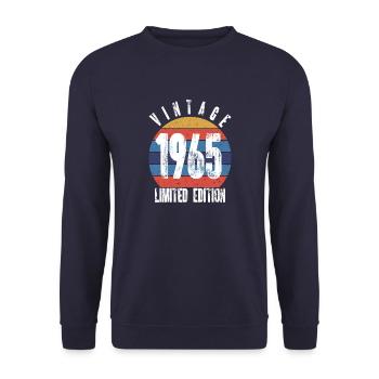 Jahrgang 1965 Limitierte Auflage - Unisex Pullover - Navy - Vorne - Alina (178cm) & Michal (187cm)