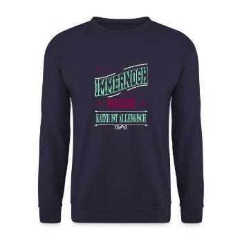 Geek Cool Cat cadeau idée cadeau - Sweat-shirt Unisexe - marine - Devant - Alina (178cm) & Michal (187cm)