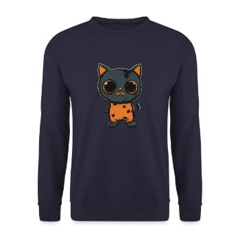 Chat Halloween Zombie - Sweat-shirt Unisexe - marine - Devant - Alina (178cm) & Michal (187cm)