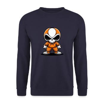 Zombie Halloween Comic Skelett - Unisex Pullover - Navy - Vorne - Alina (178cm) & Michal (187cm)