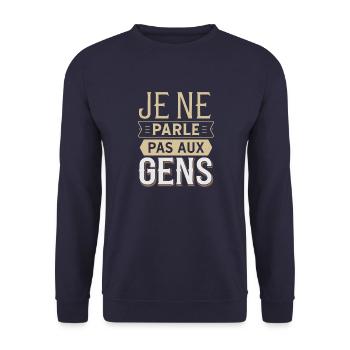 Je ne parle pas aux gens - Sweat-shirt Unisexe - marine - Devant - Alina (178cm) & Michal (187cm)