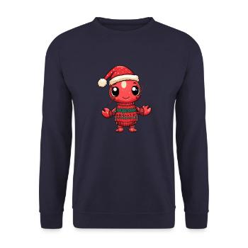 Hummer Krebs Weihnachten Comic - Unisex Pullover - Navy - Vorne - Alina (178cm) & Michal (187cm)