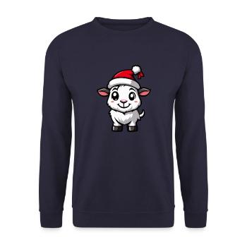 Chèvre de montagne Noël mignon - Sweat-shirt Unisexe - marine - Devant - Alina (178cm) & Michal (187cm)