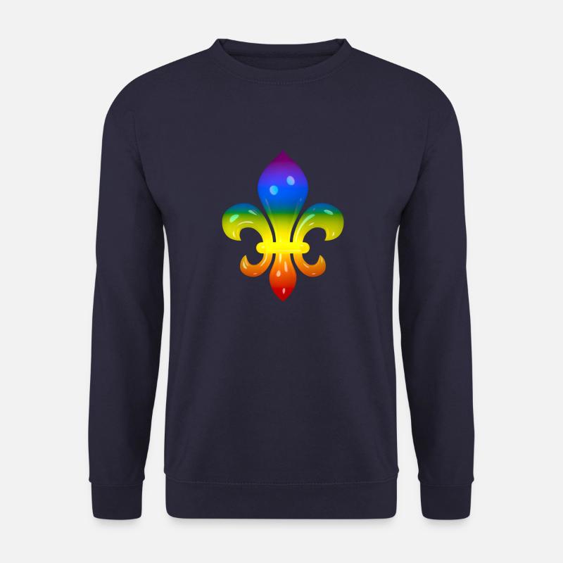 Fleur de Lys in Regenbogen-Farben - Unisex Pullover - Navy
