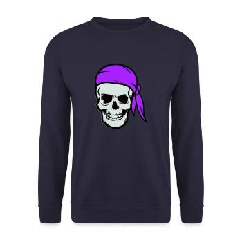skull pirate - Unisex Sweatshirt - navy - Front - Alina (178cm) & Michal (187cm)