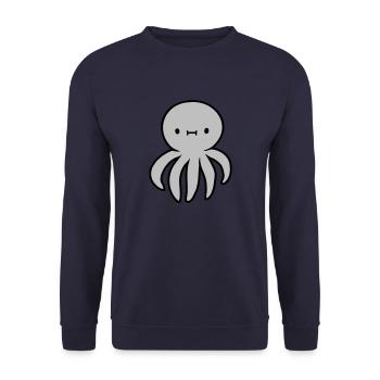 Pieuvre Pieuvre Pieuvre Calmar Mignon Calmar géant Drôle - Sweat-shirt Unisexe - marine - Devant - Alina (178cm) & Michal (187cm)