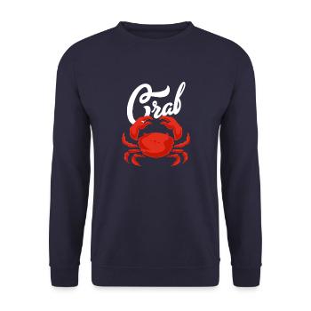 Sea and crab - Unisex Sweatshirt - navy - Front - Alina (178cm) & Michal (187cm)