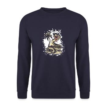 Serpent Cobra Island Palm - Sweat-shirt Unisexe - marine - Devant - Alina (178cm) & Michal (187cm)