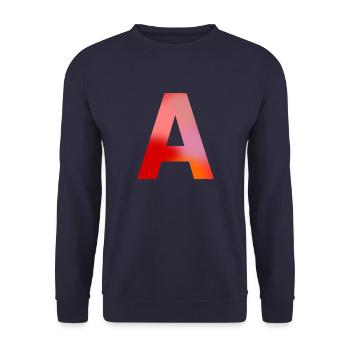 Letter A - Unisex Sweatshirt - navy - Front - Alina (178cm) & Michal (187cm)