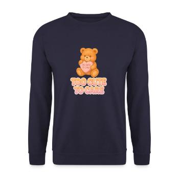 Too Cute To Care – Trop Mignon Pour Me Soucier - Unisex Sweatshirt - navy - Front - Alina (178cm) & Michal (187cm)