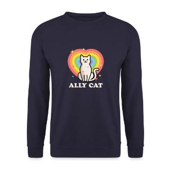 Ally Cat - Unisex Sweatshirt - navy - Front - Alina (178cm) & Michal (187cm)