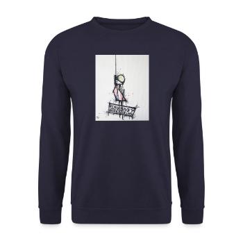 Love Art - Hate Terror / KOLONE - Unisex Sweatshirt - navy - Front - Alina (178cm) & Michal (187cm)