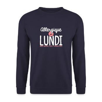 Allergique au Lundi - Sweat-shirt Unisexe - marine - Devant - Alina (178cm) & Michal (187cm)