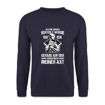 Förster Waldarbeiter Kettensäge Holzfäller - Unisex Pullover - Navy - Vorne - Alina (178cm) & Michal (187cm)