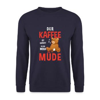 Kaffee Zubehör Koffein Getränk Wachmacher Kaffee - Unisex Pullover - Navy - Vorne - Alina (178cm) & Michal (187cm)
