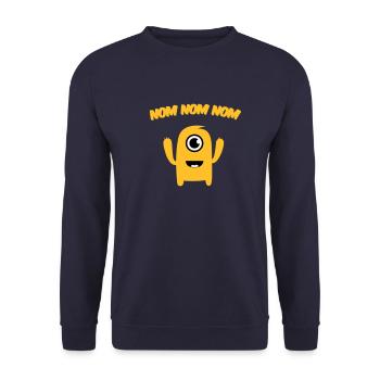 Nom nom nom Monster - Unisex Pullover - Navy - Vorne - Alina (178cm) & Michal (187cm)