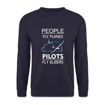 Glider Gliding Gliding Gliding Glider - Unisex Sweatshirt - navy - Front - Alina (178cm) & Michal (187cm)