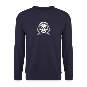 Skull - Unisex Pullover - Navy - Vorne - Alina (178cm) & Michal (187cm)