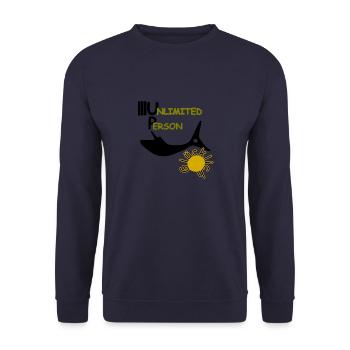 Glücklich - Unisex Pullover - Navy - Vorne - Alina (178cm) & Michal (187cm)