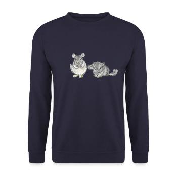 Wester Chinchillas - Unisex Pullover - Navy - Vorne - Alina (178cm) & Michal (187cm)