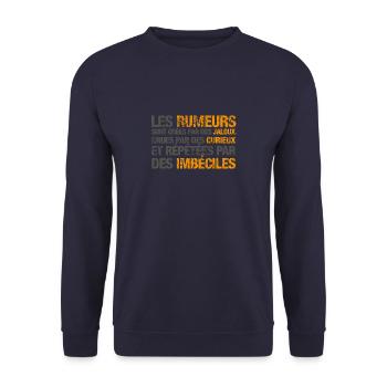Les rumeurs sont crées par des jaloux - Sweat-shirt Unisexe - marine - Devant - Alina (178cm) & Michal (187cm)