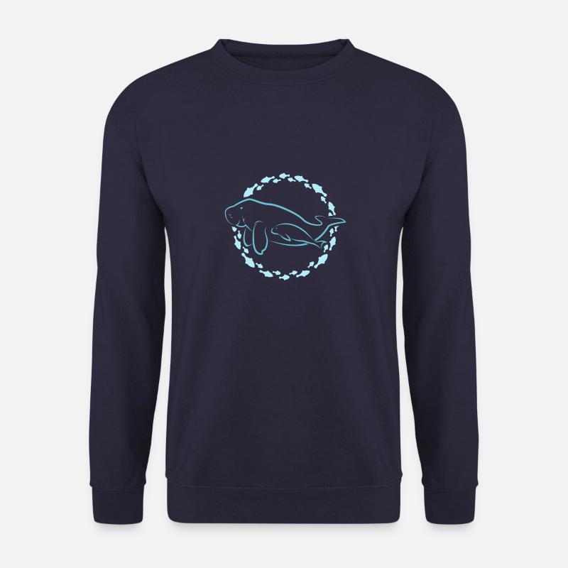 Manatee with baby - Unisex Sweatshirt - navy