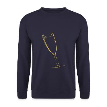 Verre abstrait / ligne / motif / nature / or - Sweat-shirt Unisexe - marine - Devant - Alina (178cm) & Michal (187cm)