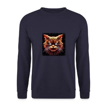 Creepy Halloween Cat: Dark & Grunge - Unisex Sweatshirt - navy - Front - Alina (178cm) & Michal (187cm)