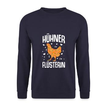 Hühner Flüsterin - Unisex Pullover - Navy - Vorne - Alina (178cm) & Michal (187cm)