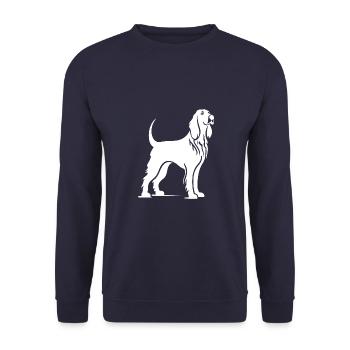 Afghan Hound Hund Silhouette - Unisex Pullover - Navy - Vorne - Alina (178cm) & Michal (187cm)