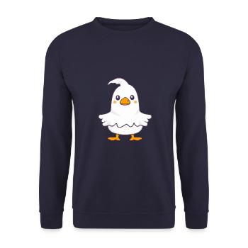 Goose Halloween Funny Ghost - Unisex Sweatshirt - navy - Front - Alina (178cm) & Michal (187cm)