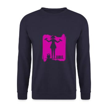 Bodybuilding - Gewichtheben - Fitness - Workout - Unisex Pullover - Navy - Vorne - Alina (178cm) & Michal (187cm)
