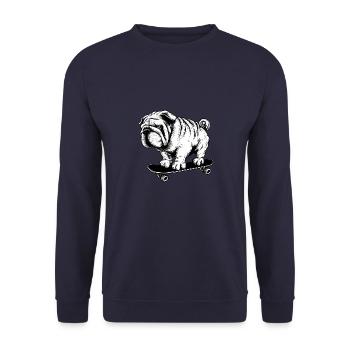 Skater Pug: Le Roi de la rue - Sweat-shirt Unisexe - marine - Devant - Alina (178cm) & Michal (187cm)