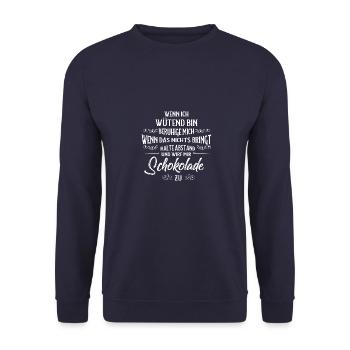 Wut Liebe und Schokolade - Unisex Pullover - Navy - Vorne - Alina (178cm) & Michal (187cm)