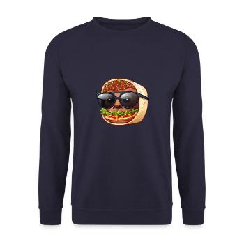 Cool kawaii doner kebab with sunglasses - Unisex Sweatshirt - navy - Front - Alina (178cm) & Michal (187cm)