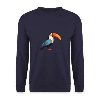 Minimalist Toucan - Bird of Paradise Design - Unisex Sweatshirt - navy - Front - Alina (178cm) & Michal (187cm)