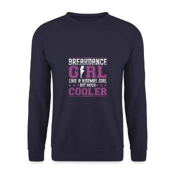 Breakdance Girl - Unisex Sweatshirt - navy - Front - Alina (178cm) & Michal (187cm)