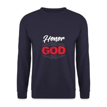 Bible Honoring God - Unisex Sweatshirt - navy - Front - Alina (178cm) & Michal (187cm)